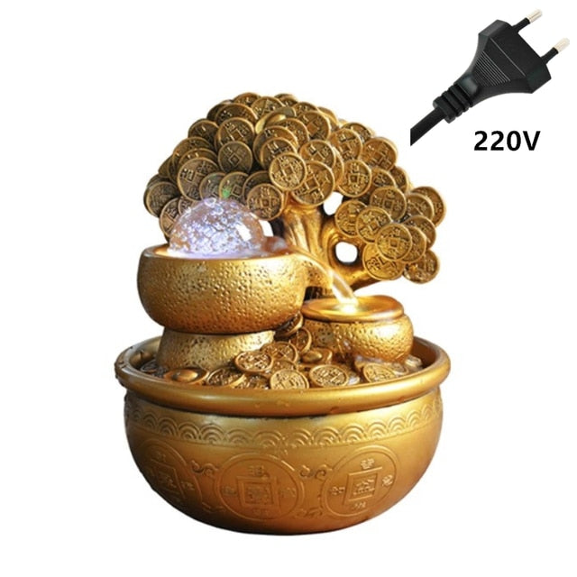 Gold Money Tree Water Fountain