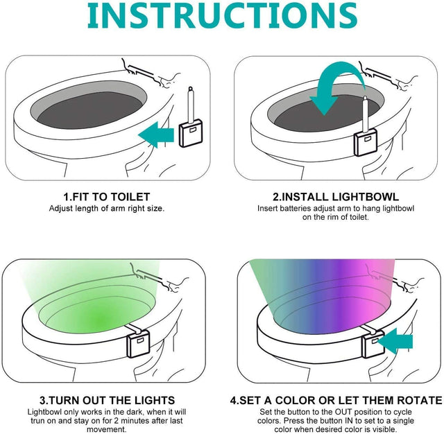8 Colors Waterproof Backlight For Toilet Bowl