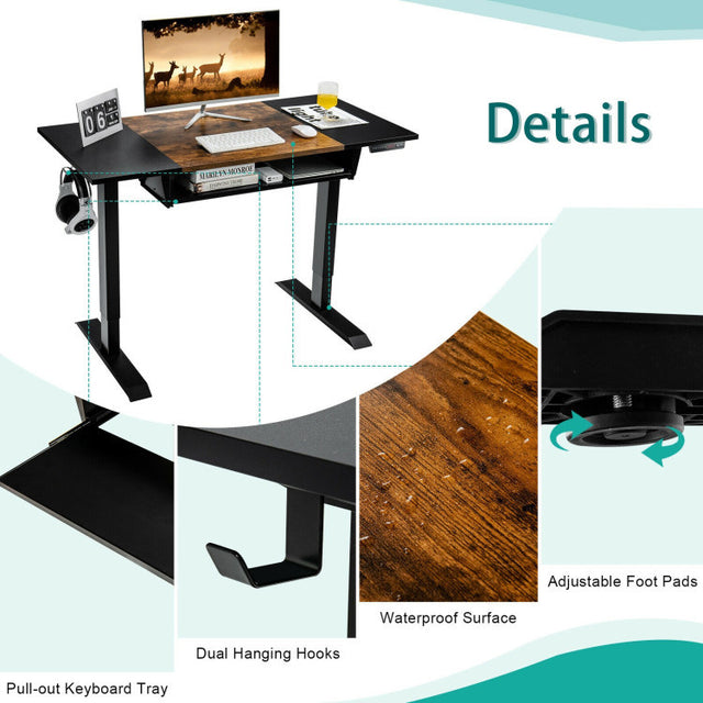 48 Inch Standing Desk with Keyboard Tray