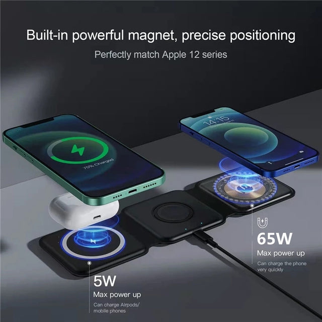 3 in 1 Magnetic Wireless Charging Pad